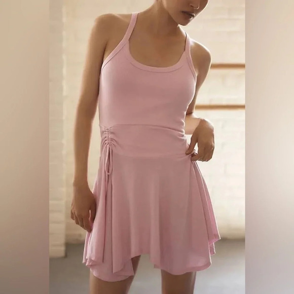 Anthropologie NWT Daily Practice Pink Flowy Mini Dress L - Picture 2 of 7